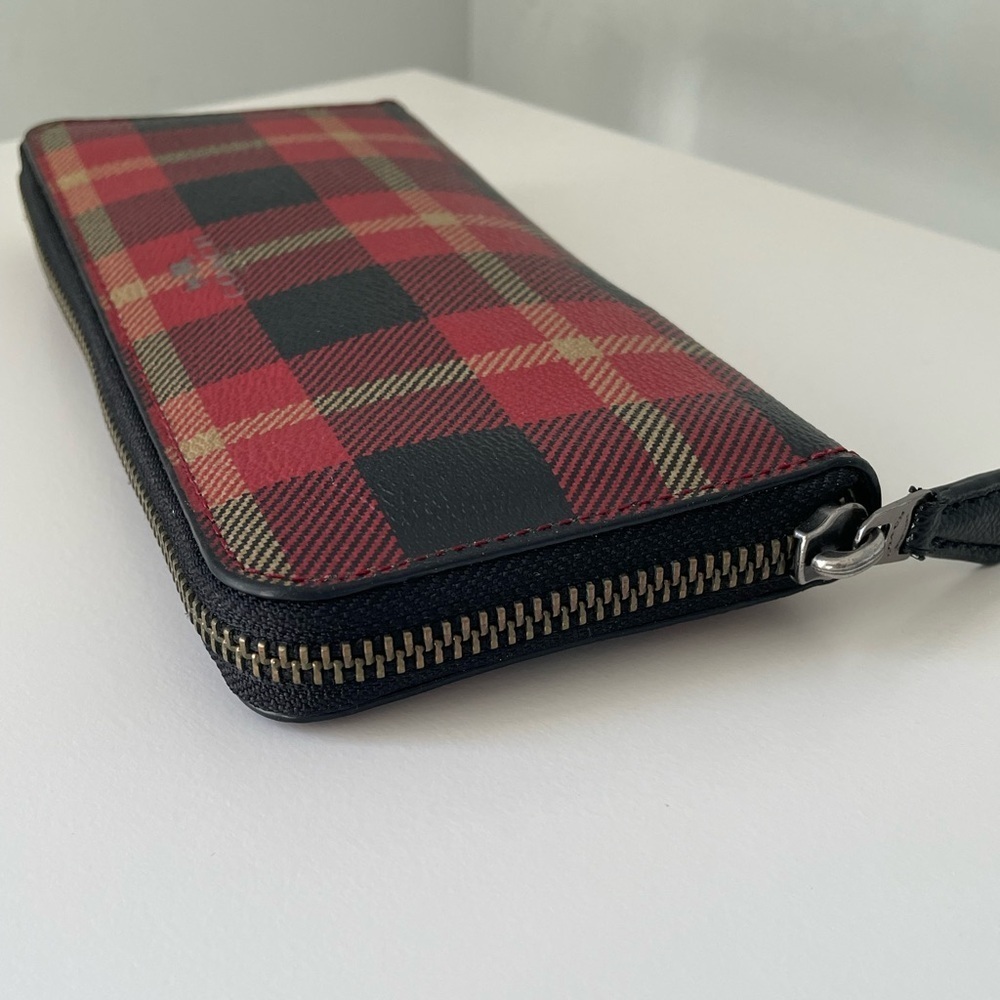 Coach Plaid Medium Zip Wallet - Picture 3 of 9